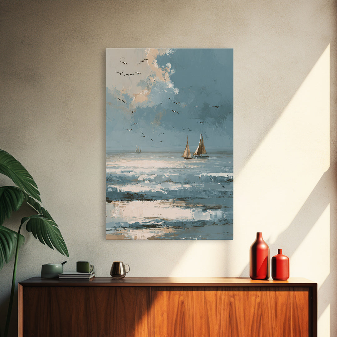 Hotel Coastal Landscape Canvas Print, Master Bedroom, Wall Decal, Bedroom Decor, Fine Art, Sanctuary, Wall Decor Bedroom, MAS-2x3-5