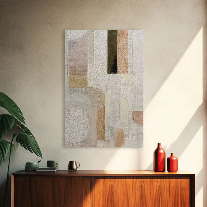 Soft Abstract Linen Texture Framed Canvas Print, Master Bedroom, Farmhouse Wall Decor, Bedroom Decor, Abstract Art, Sanctuary, MAS-2x3-59