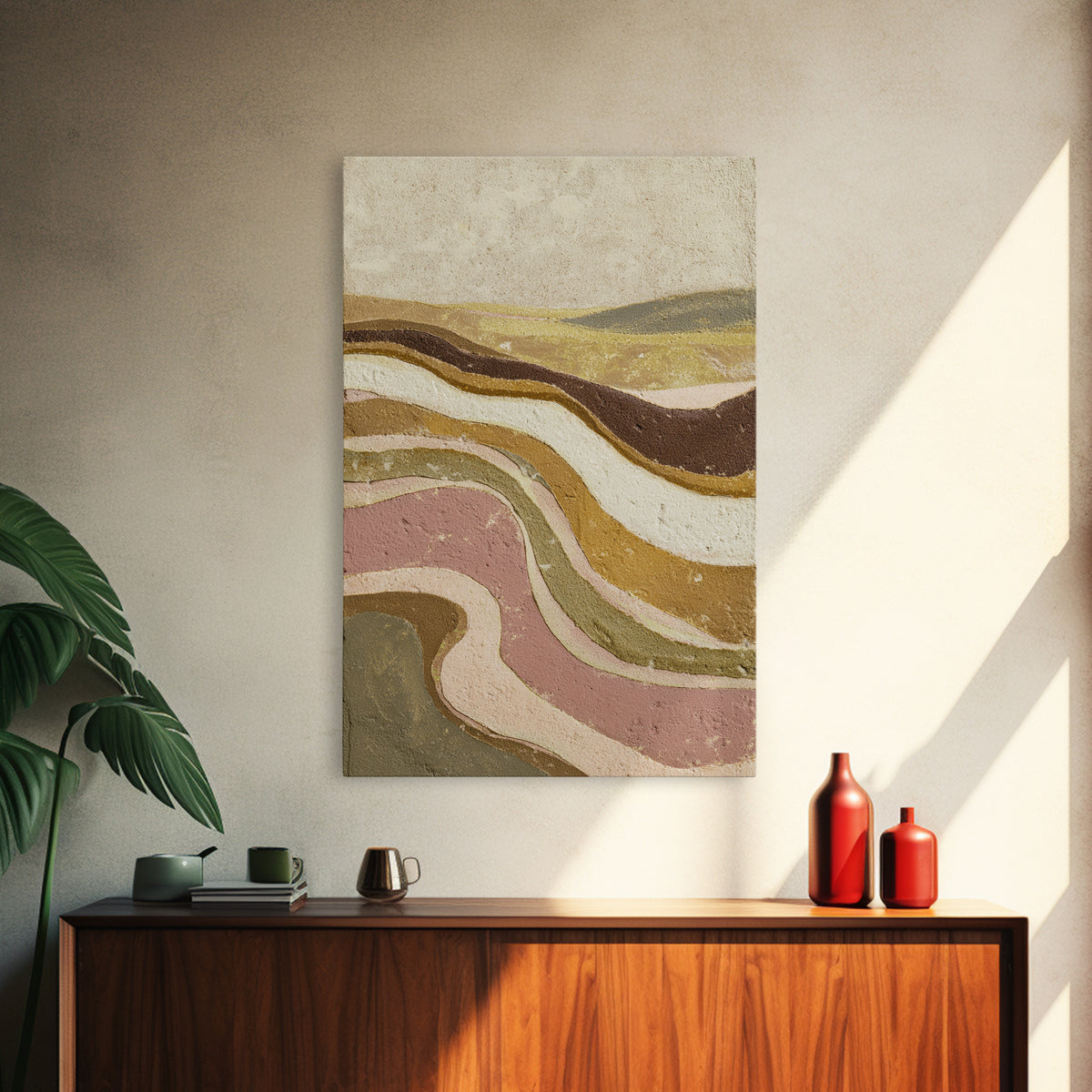Gold Accented Abstract Arches Framed Canvas Print, Master Bedroom, Wall Art Prints, Bedroom Decor, Abstract Art, Sanctuary, MAS-2x3-64