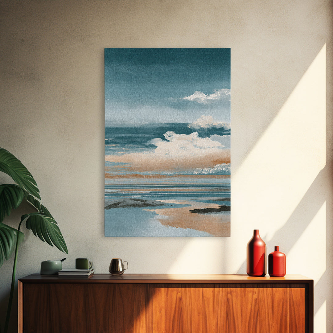 Elegant Moonlit Ocean Horizon Canvas Print, Master Bedroom, Printable Art, Bedroom Decor, Fine Art, Sanctuary, Wall Art Bedroom, MAS-2x3-9