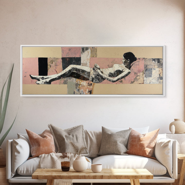 Classical Reclining Figure Implied Through Line Art Canvas Print, Master Bedroom, Modern Decor, Bedroom Decor, Sanctuary, MAS-3x1-14