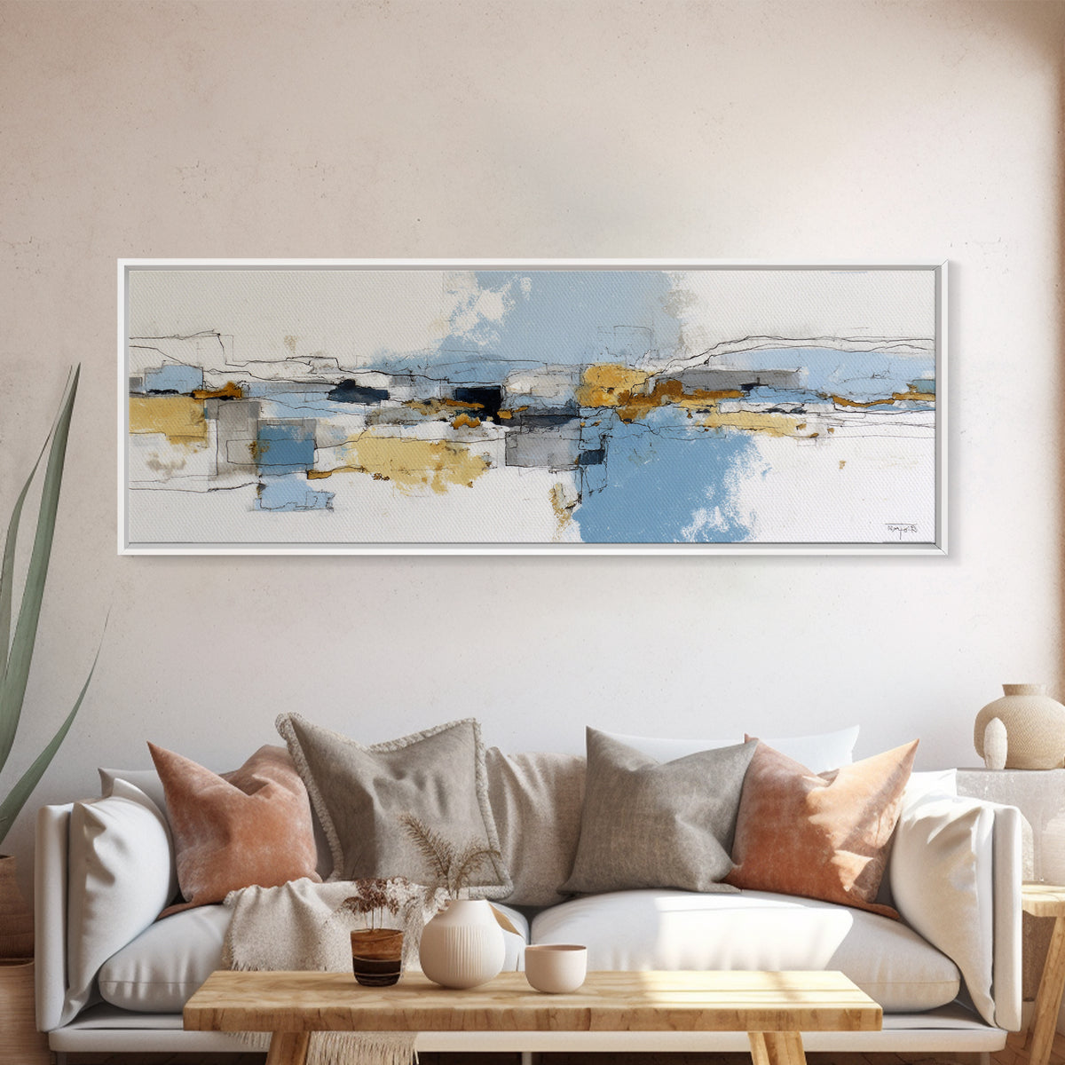 Minimal Two Figure Line Drawing Canvas Print, Master Bedroom, Signs for Home, Bedroom Decor, Fine Art, Sanctuary, Luxury Decor, MAS-3x1-21
