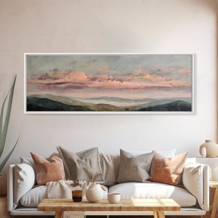 Blush and Taupe Cloudscape Canvas Print, Master Bedroom, Bedroom Decor, Abstract Art, Sanctuary, Printable Art, MAS-3x1-22