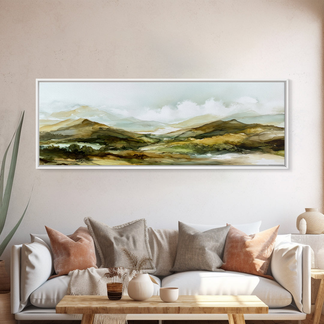 Soft Mountain Ridge Canvas Print, Master Bedroom, Wall Decor Bedroom, Bedroom Decor, Fine Art, Sanctuary, Fine Art Print, MAS-3x1-29