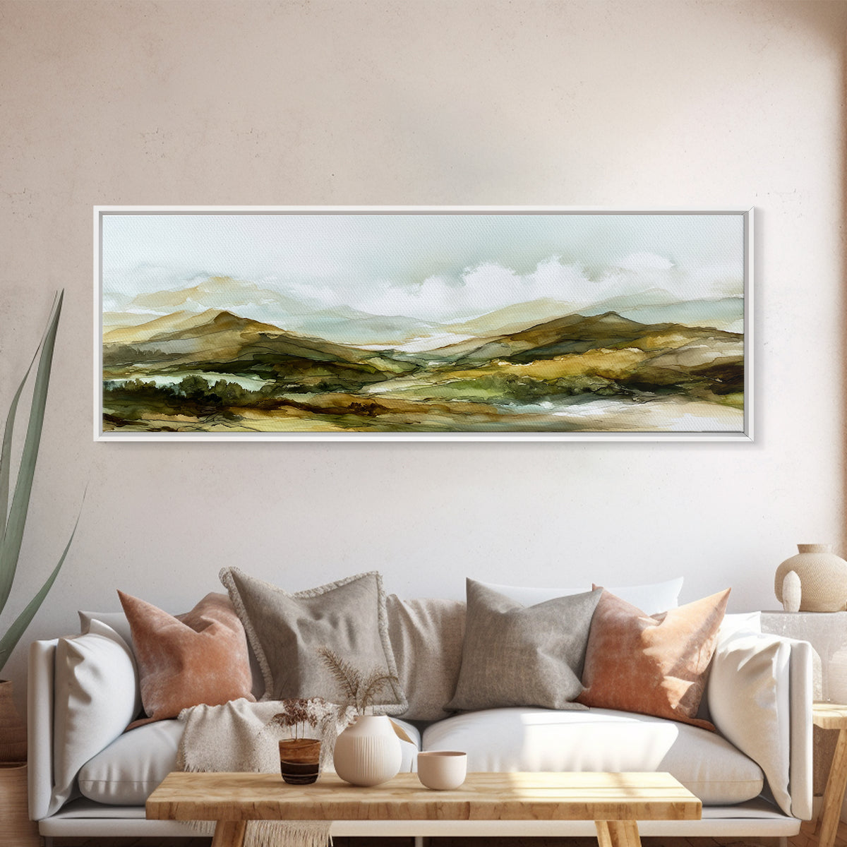 Soft Mountain Ridge Canvas Print, Master Bedroom, Wall Decor Bedroom, Bedroom Decor, Fine Art, Sanctuary, Fine Art Print, MAS-3x1-29