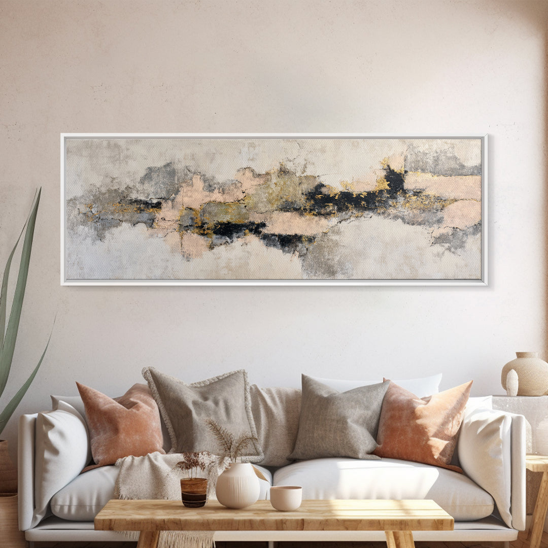 Soft Abstract Linen Texture Canvas Print, Master Bedroom, Bedroom Decor, Abstract Art, Sanctuary, Bedroom Prints, MAS-3x1-43