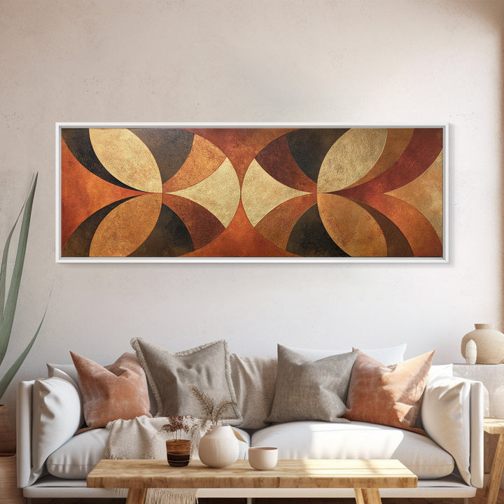 Gold Accented Abstract Arches Framed Canvas Print, Master Bedroom, Wall Decor, Bedroom Decor, Sanctuary, Farmhouse Wall Decor, MAS-3x1-72