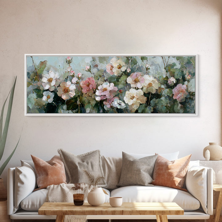 Dreamy Celestial Moon and Botanical Composition Canvas Print, Master Bedroom, Bedroom Wall Decor, Bedroom Decor, Sanctuary, MAS-3x1-75