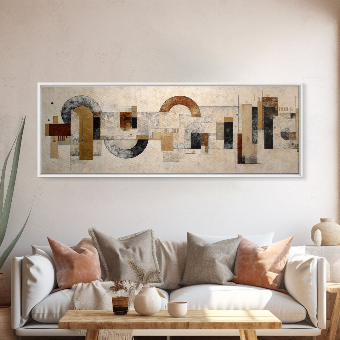 Large Cream Abstract Framed Canvas Print, Master Bedroom, Minimalist Wall Art, Bedroom Decor, Sanctuary, Over Bed Wall Art, MAS-3x1-9