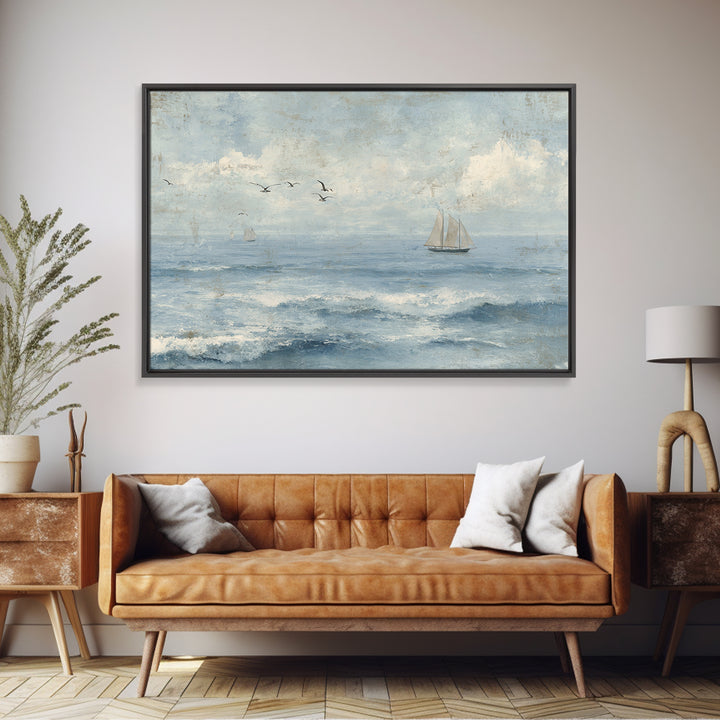 Hotel Coastal Landscape Canvas Print, Master Bedroom, Living Room Prints, Bedroom Decor, Watercolor Art, Sanctuary, MAS-3x2-1