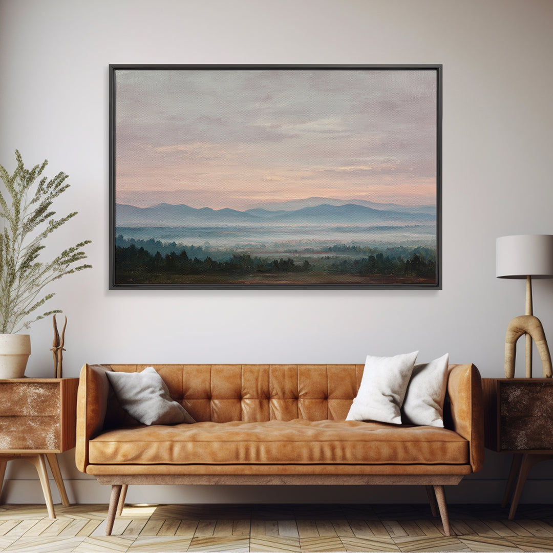 Blush and Taupe Cloudscape Framed Canvas Print, Master Bedroom, Farmhouse Wall Art, Bedroom Decor, Fine Art, Sanctuary, MAS-3x2-10