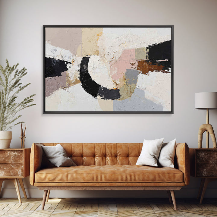 Large Cream Abstract Canvas Print, Master Bedroom, Signs for Home, Bedroom Decor, Abstract Art, Sanctuary, Luxury Decor, MAS-3x2-21