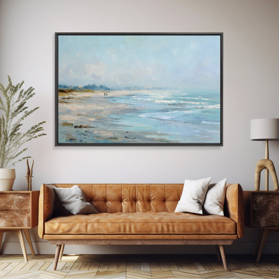 Hotel Coastal Landscape Framed Canvas Print, Master Bedroom, Set of 2 Prints, Bedroom Decor, Fine Art, Sanctuary, MAS-3x2-25