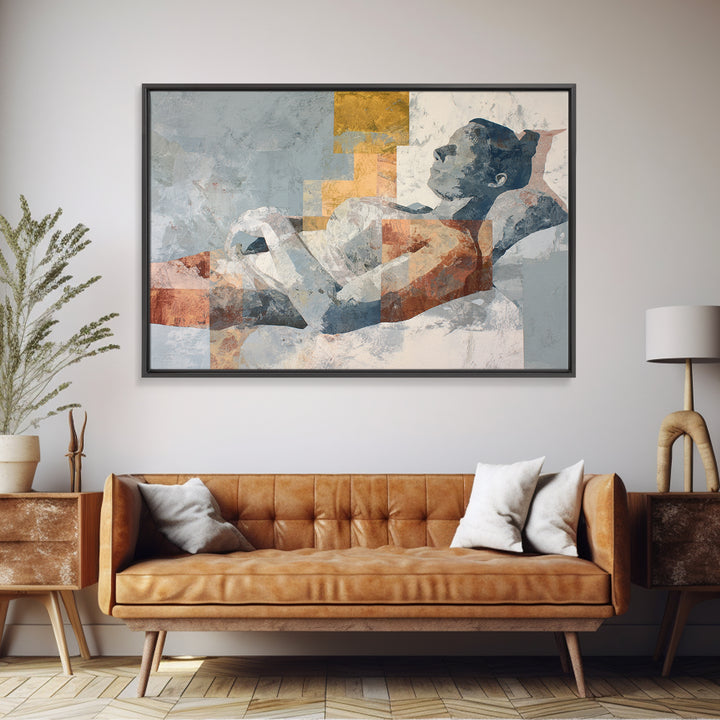 Classical Reclining Figure Implied Through Line Art Canvas Print, Master Bedroom, Above Bed Decor, Bedroom Decor, Sanctuary, MAS-3x2-26