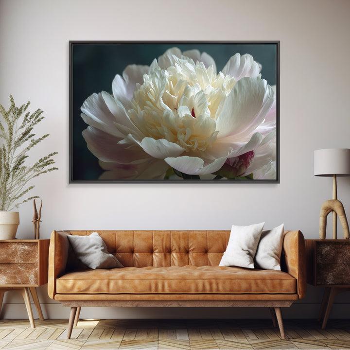 Romantic Neutral Peony Closeup Canvas Print, Master Bedroom, Wall Art Bedroom, Bedroom Decor, Sanctuary, Statement Artwork, MAS-3x2-30