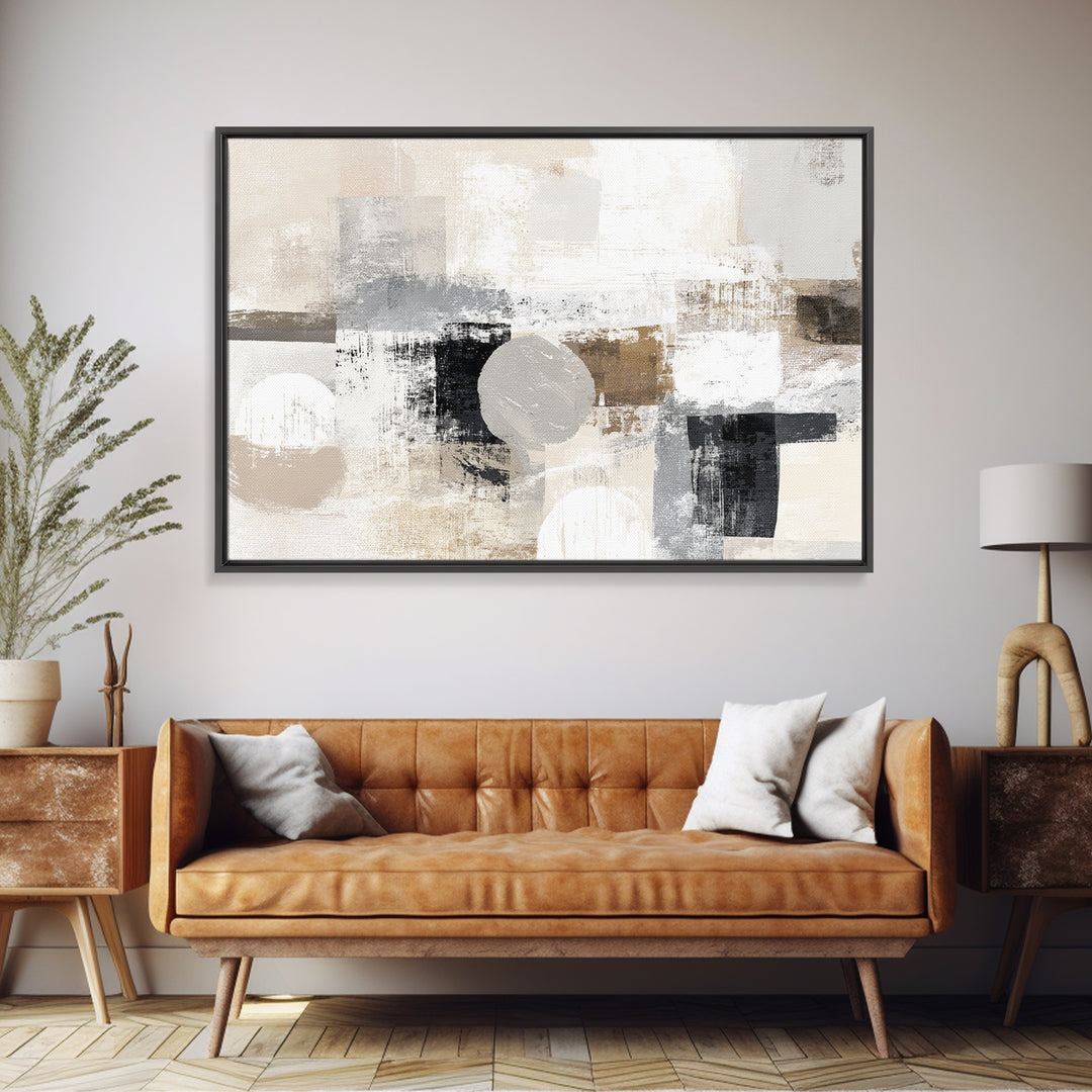 Soft Abstract Linen Texture Framed Canvas Print, Master Bedroom, Statement Artwork, Bedroom Decor, Abstract Art, Sanctuary, MAS-3x2-31