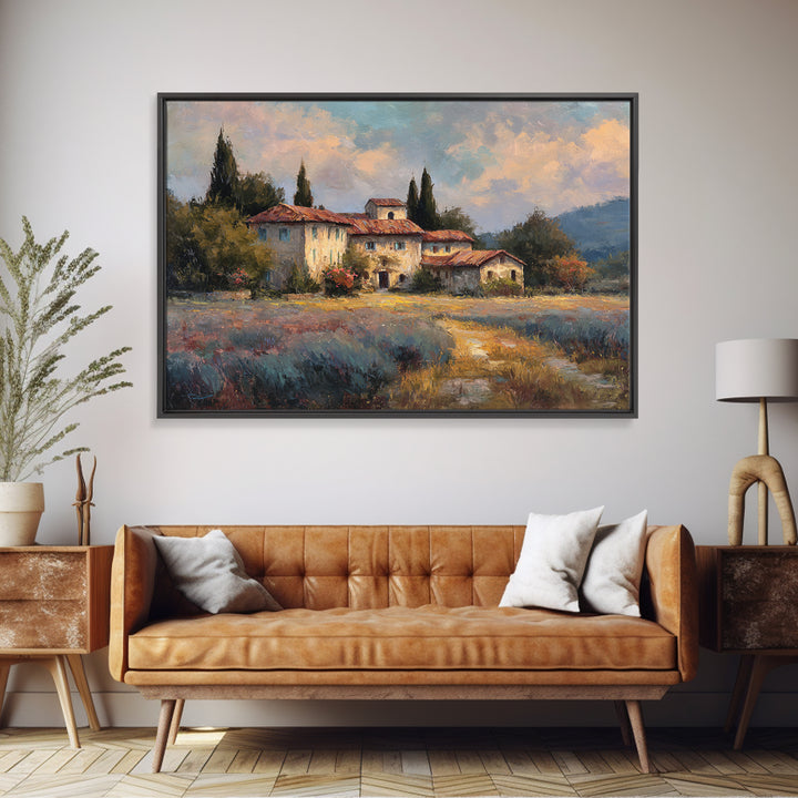 Lavender Field at Twilight Framed Canvas Print, Master Bedroom, Living Room Prints, Bedroom Decor, Fine Art, Sanctuary, MAS-3x2-46