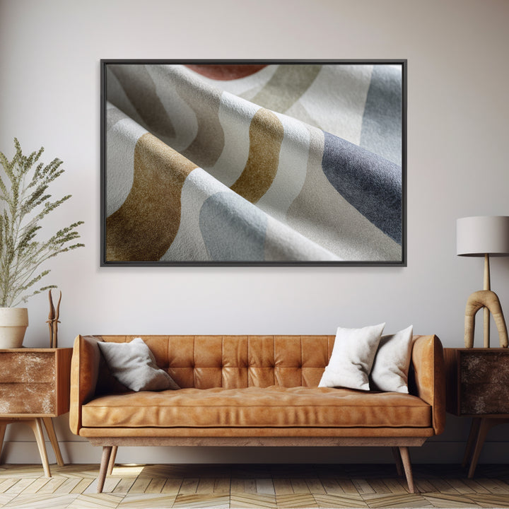 Soft Abstract Linen Texture Framed Canvas Print, Master Bedroom, Farmhouse Wall Decor, Bedroom Decor, Abstract Art, Sanctuary, MAS-3x2-55