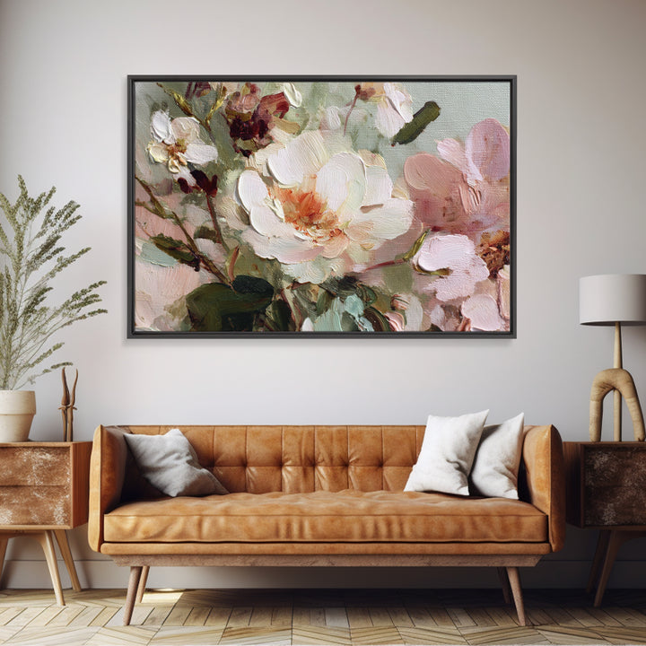 Dreamy Celestial Moon and Botanical Composition Canvas Print, Master Bedroom, Wall Art Bedroom, Bedroom Decor, Sanctuary, MAS-3x2-63