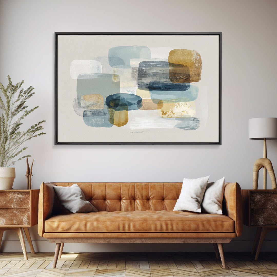 Minimal Stone Shapes Canvas Print, Master Bedroom, Minimalist Decor, Bedroom Decor, Fine Art, Sanctuary, Farmhouse Decor, MAS-3x2-68