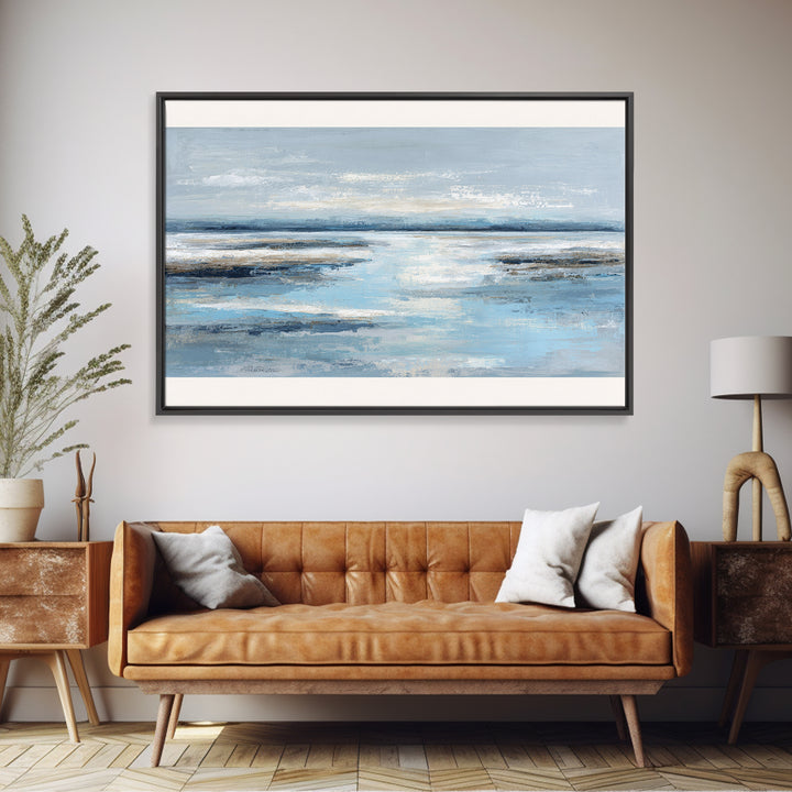 Hotel Coastal Landscape Canvas Print, Master Bedroom, Neutral Decor, Bedroom Decor, Oil Painting, Sanctuary, Home Decor, MAS-3x2-73