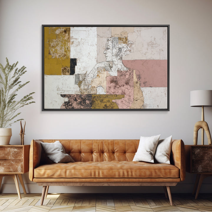Classical Reclining Figure Implied Through Line Art Canvas Print, Master Bedroom, Wall Decor Bedroom, Bedroom Decor, Sanctuary, MAS-3x2-74