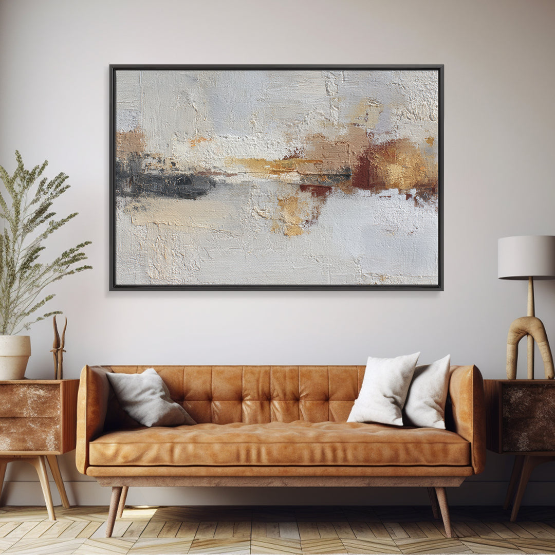 Soft Abstract Linen Texture Framed Canvas Print, Master Bedroom, Luxury Decor, Bedroom Decor, Abstract Art, Sanctuary, MAS-3x2-79