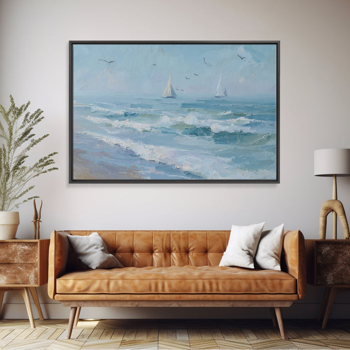 Hotel Coastal Landscape Framed Canvas Print, Master Bedroom, Luxury Decor, Bedroom Decor, Fine Art, Sanctuary, Wedding Decor, MAS-3x2-97