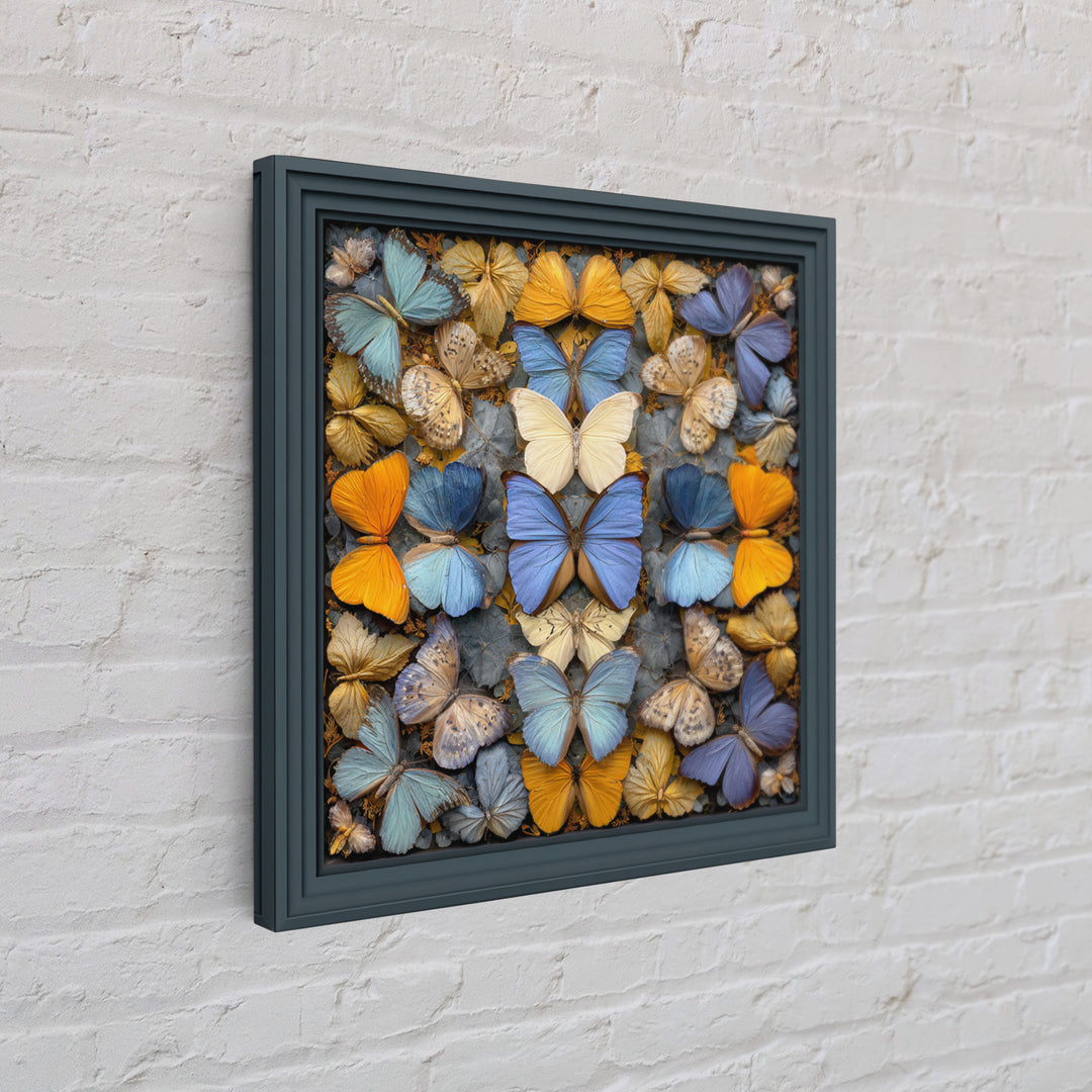 Framed Butterfly Collection Canvas Print, Maximalist Art, Art Nouveau, Living Room Decor, Maximal, Living Room Wall Art, MAX-1x1-23