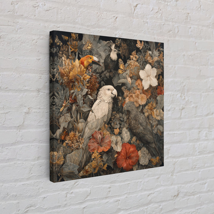 Explosive Floral Jungle Framed Canvas Print, Maximalist Art, Home Decor, Living Room Decor, Fine Art, Maximal, Printable Art, MAX-1x1-73