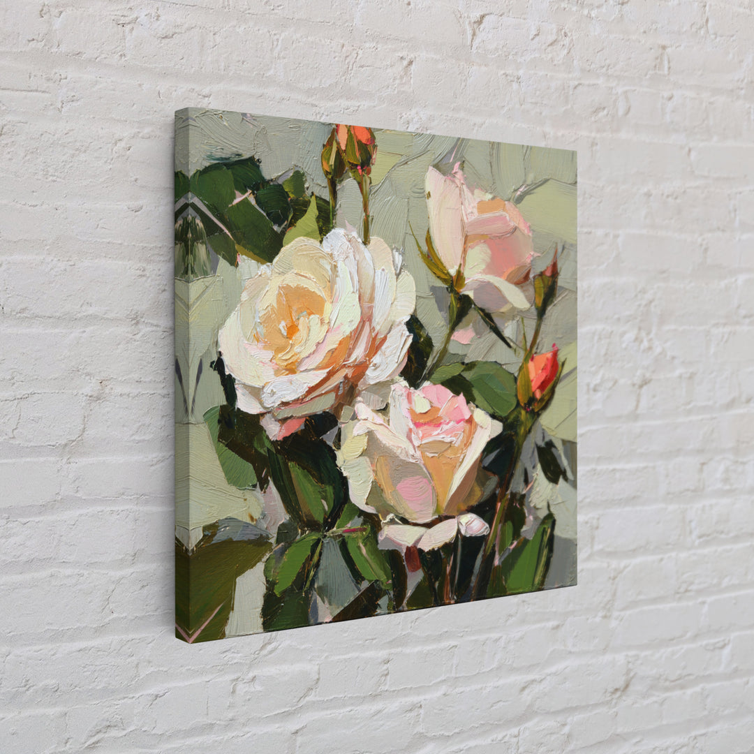 Baroque Roses Mixed Framed Canvas Print, Maximalist Art, Statement Artwork, Living Room Decor, Abstract Art, Maximal, MAX-1x1-78
