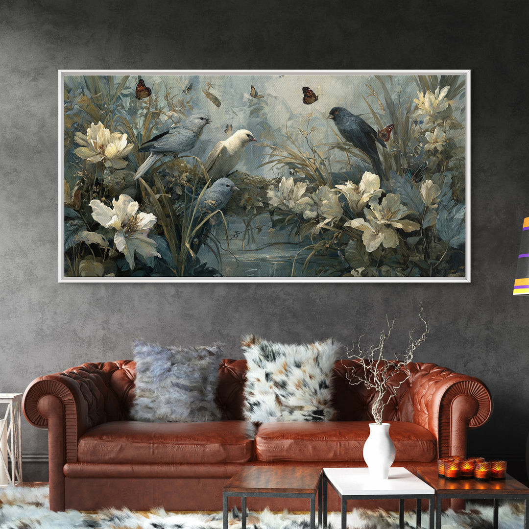 Explosive Floral Jungle Canvas Print, Maximalist Art, Printable Wall Art, Living Room Decor, Fine Art, Maximal, Dopamine Decor, MAX-2x1-21