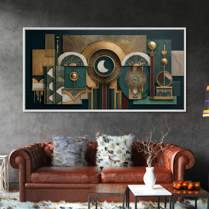 Surreal Room of Floating Objects as Decorative Canvas Print, Maximalist Art, Digital Wall Art, Living Room Decor, Maximal, MAX-2x1-5