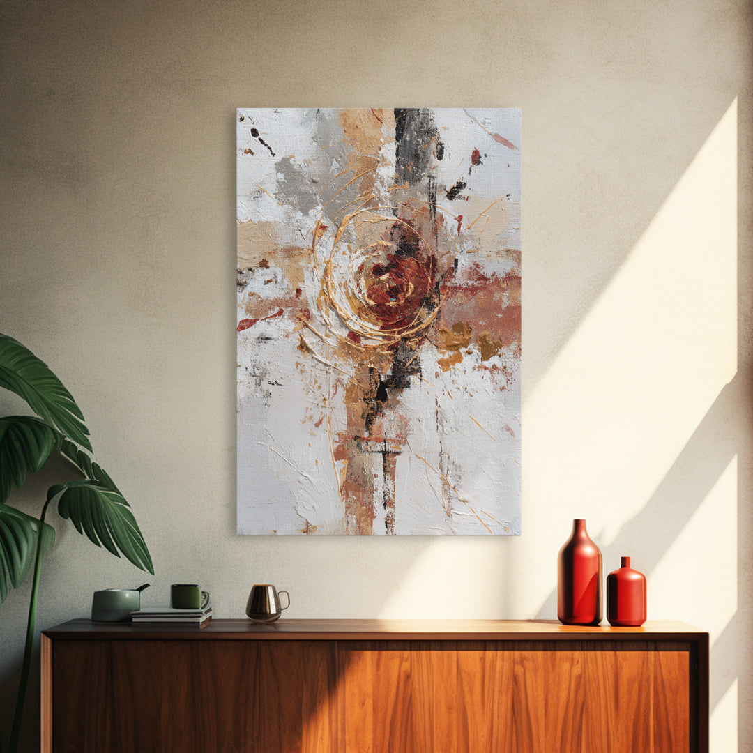 Chaotic Joyful Abstract Framed Canvas Print, Maximalist Art, Minimalist Decor, Living Room Decor, Maximal, Art Nouveau, MAX-2x3-6