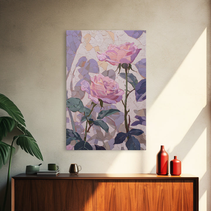 Baroque Roses Mixed Canvas Print, Maximalist Art, Abstract Art, Living Room Decor, Fine Art, Maximal, Retro Wall Art, MAX-2x3-62