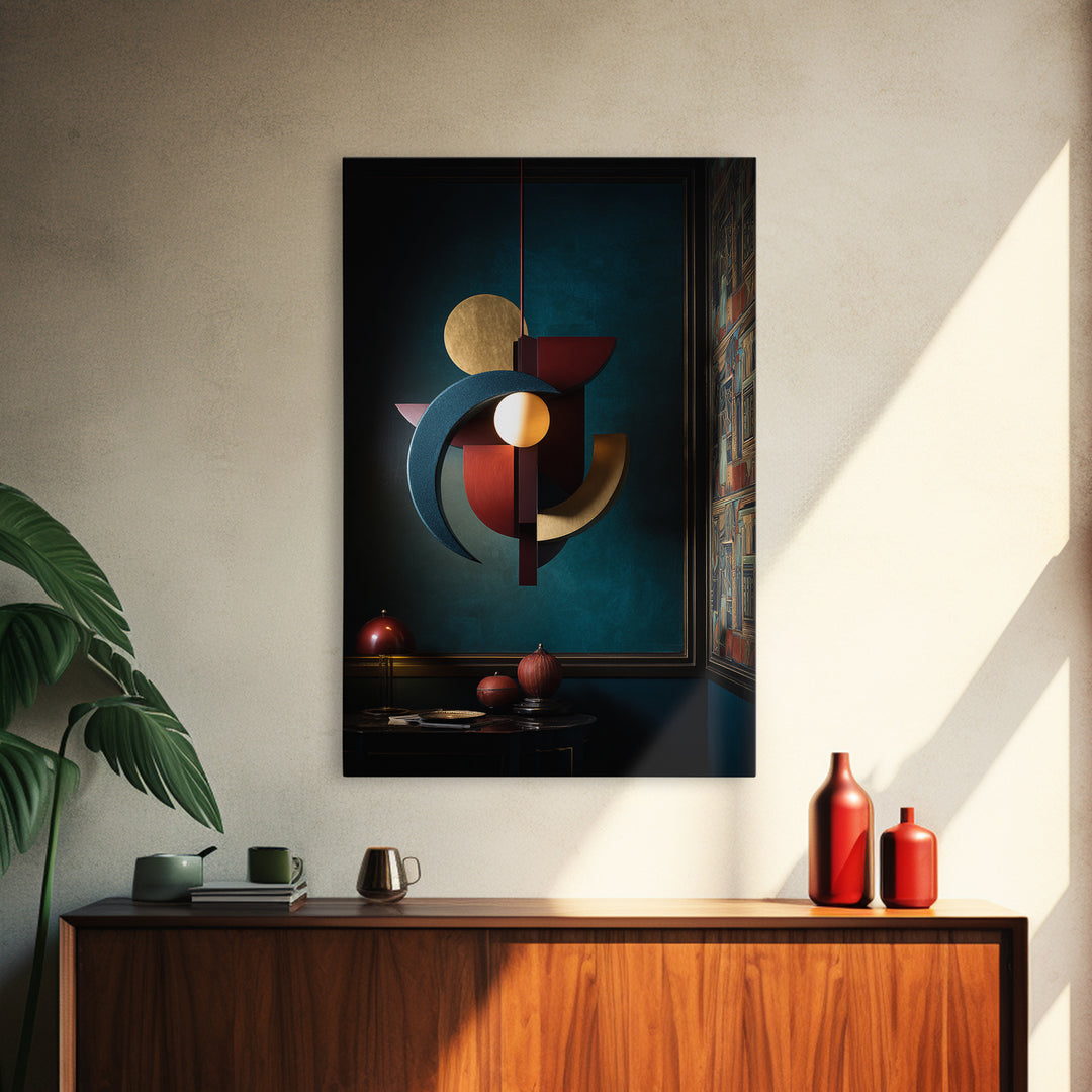 Surreal Room of Floating Objects as Decorative Canvas Print, Maximalist Art, Boho Wall Art, Living Room Decor, Maximal, MAX-2x3-65