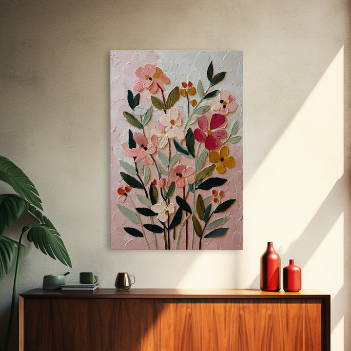 Matisse Inspired Cutouts with Vivid Floral Motifs Canvas Print, Maximalist Art, Printable Wall Art, Living Room Decor, Maximal, MAX-2x3-66