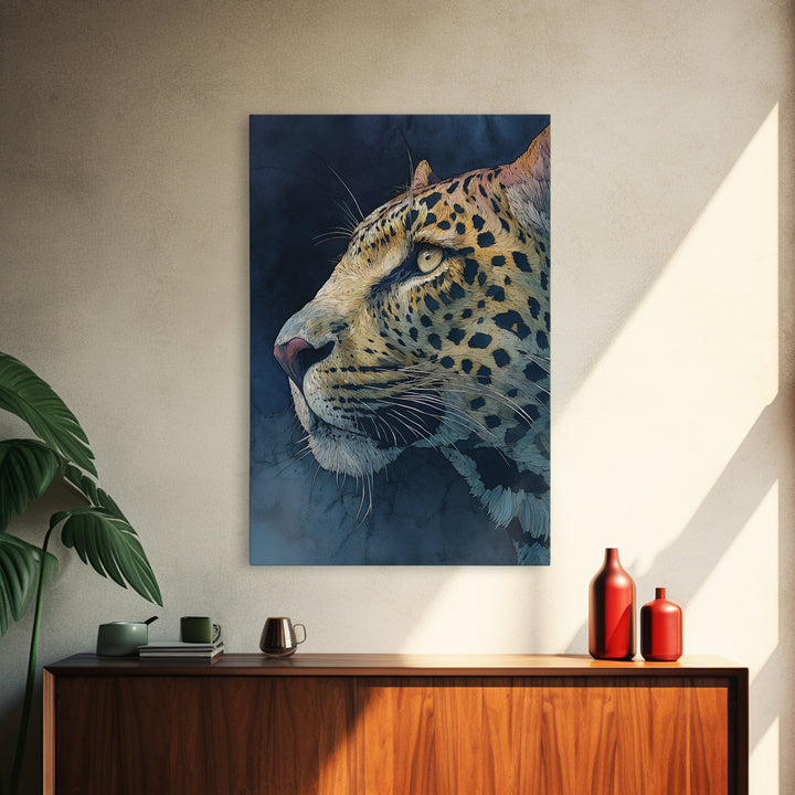 Rainbow Leopard Portrait Framed Canvas Print, Maximalist Art, Boho Wall Art, Living Room Decor, Maximal, Trendy Wall Art, MAX-2x3-68