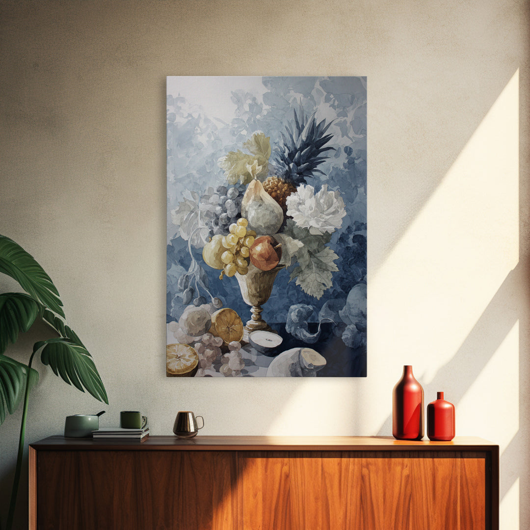Rococo Fruit Feast Canvas Print, Maximalist Art, Boho Wall Art, Living Room Decor, Fine Art, Maximal, Trendy Wall Art, MAX-2x3-71