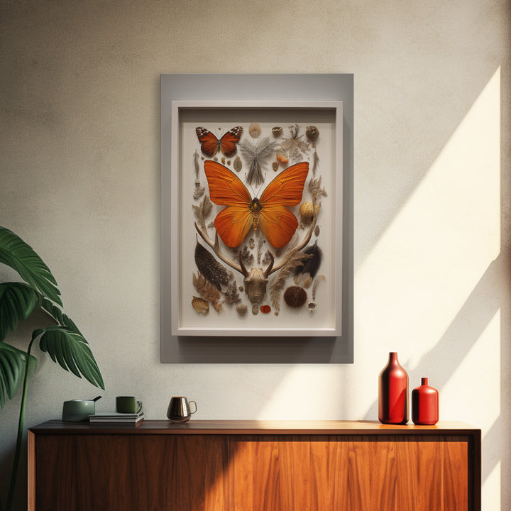 Framed Butterfly Collection Canvas Print, Maximalist Art, Printable Art, Living Room Decor, Fine Art, Maximal, Funky Wall Art, MAX-2x3-79
