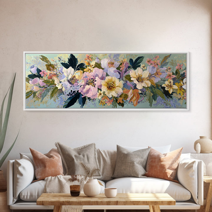 Highly Patterned Snake and Flower Composition Canvas Print, Maximalist Art, Abstract Wall Art, Living Room Decor, Maximal, MAX-3x1-5