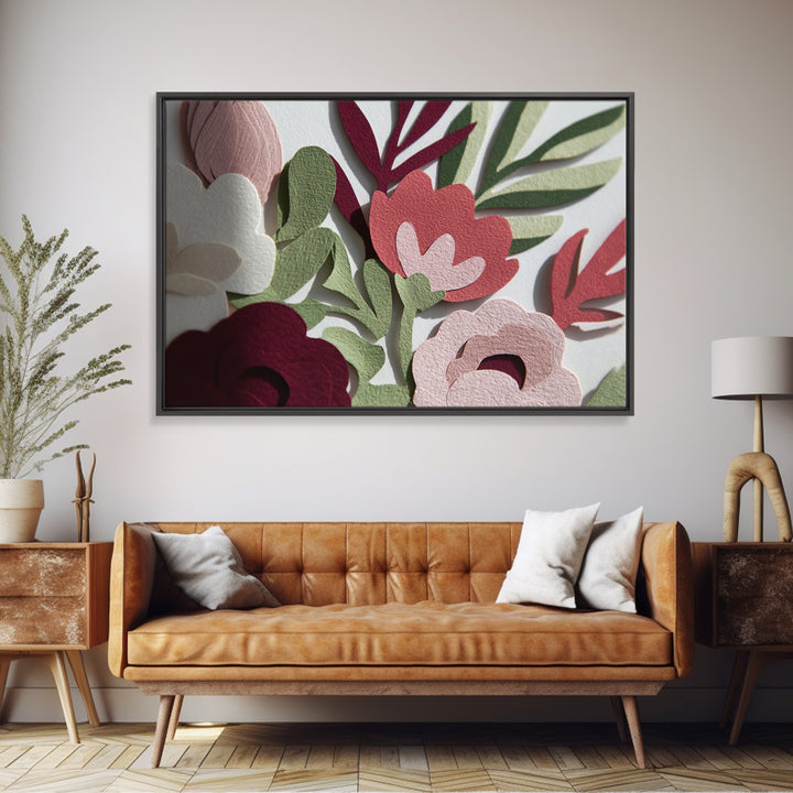 Matisse Inspired Cutouts with Vivid Floral Motifs Canvas Print, Maximalist Art, Digital Print, Living Room Decor, Maximal, MAX-3x2-14