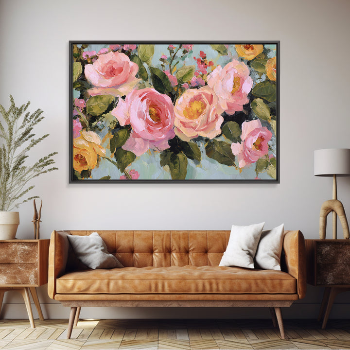 Baroque Roses Mixed Canvas Print, Maximalist Art, Living Room Wall Art, Living Room Decor, Abstract Art, Maximal, Boho Decor, MAX-3x2-34