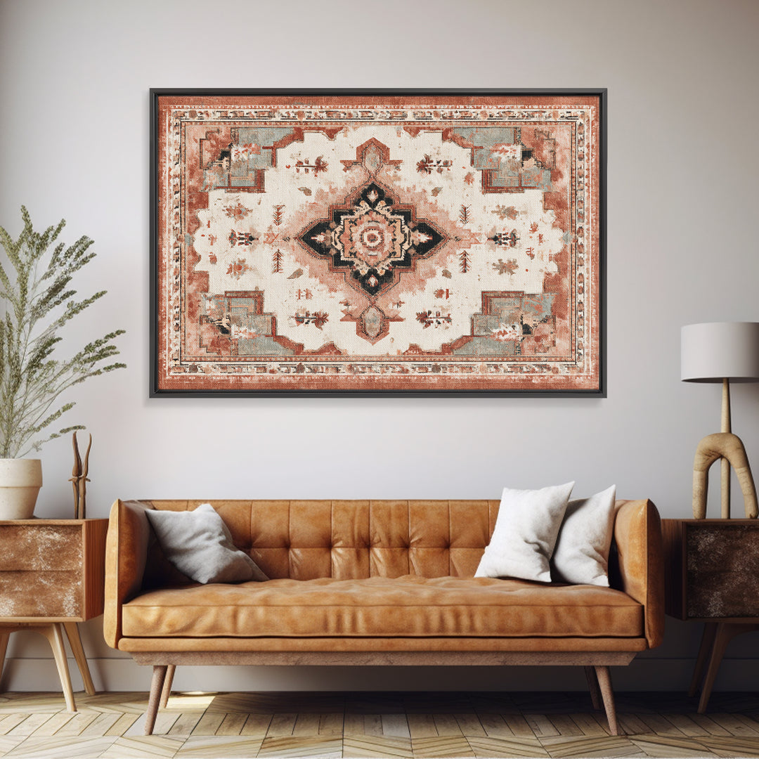 Bohemian Textile Pattern Canvas Print, Maximalist Art, Gallery Decor, Living Room Decor, Fine Art, Maximal, Wall Art, MAX-3x2-48