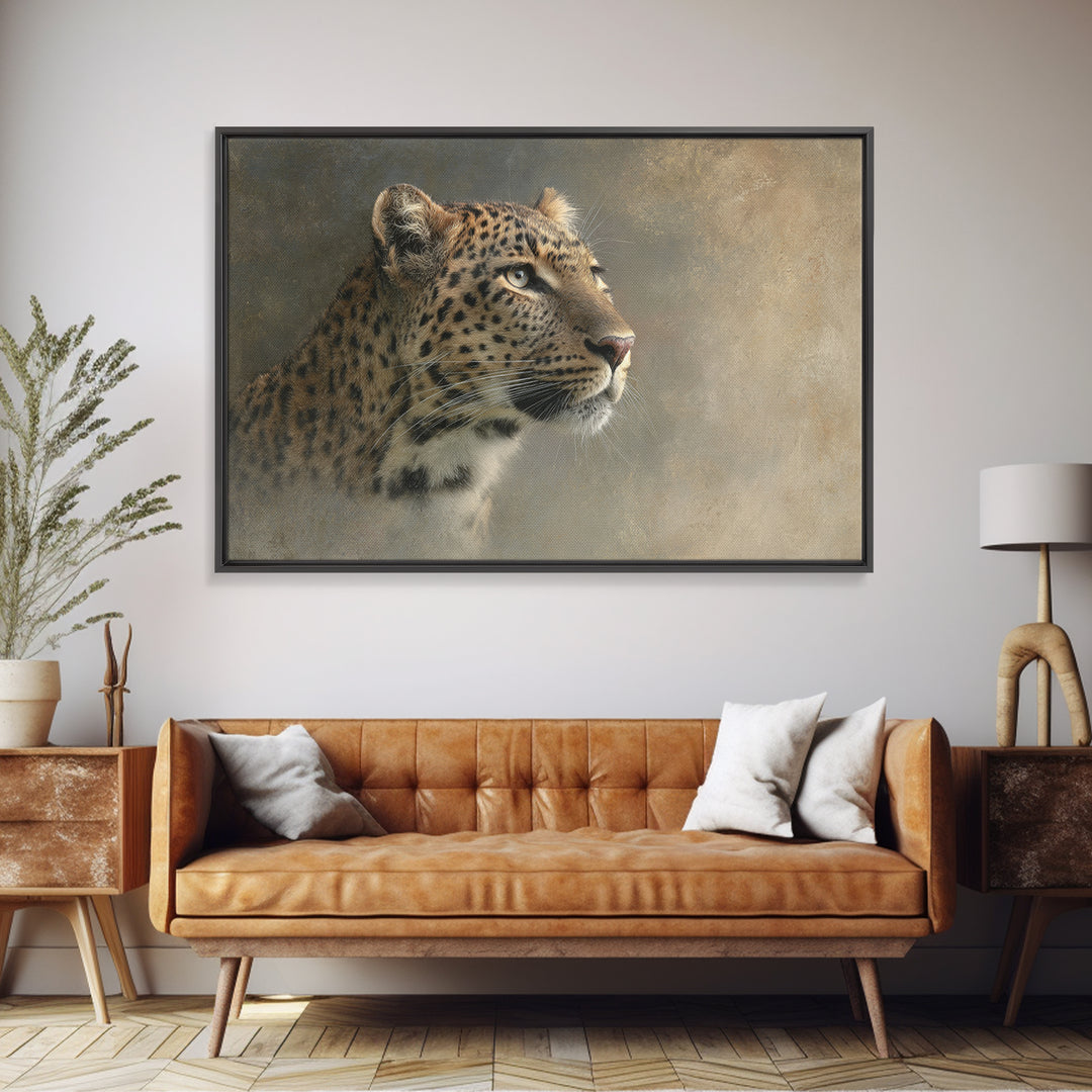 Rainbow Leopard Portrait Canvas Print, Maximalist Art, Digital Prints, Living Room Decor, Fine Art, Maximal, Abstract Wall Art, MAX-3x2-88