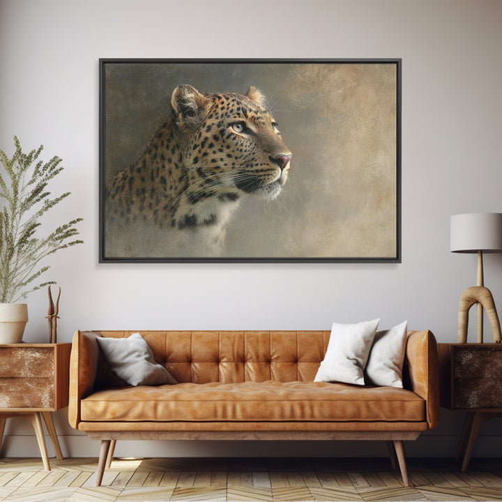 Rainbow Leopard Portrait Canvas Print, Maximalist Art, Digital Prints, Living Room Decor, Fine Art, Maximal, Abstract Wall Art, MAX-3x2-88