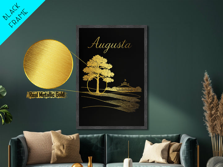 Augusta Georgia Travel, Metallic Gold Art, Wood Framed Art, Metal Art, Modern Wall Art, Adventure Lover Gift