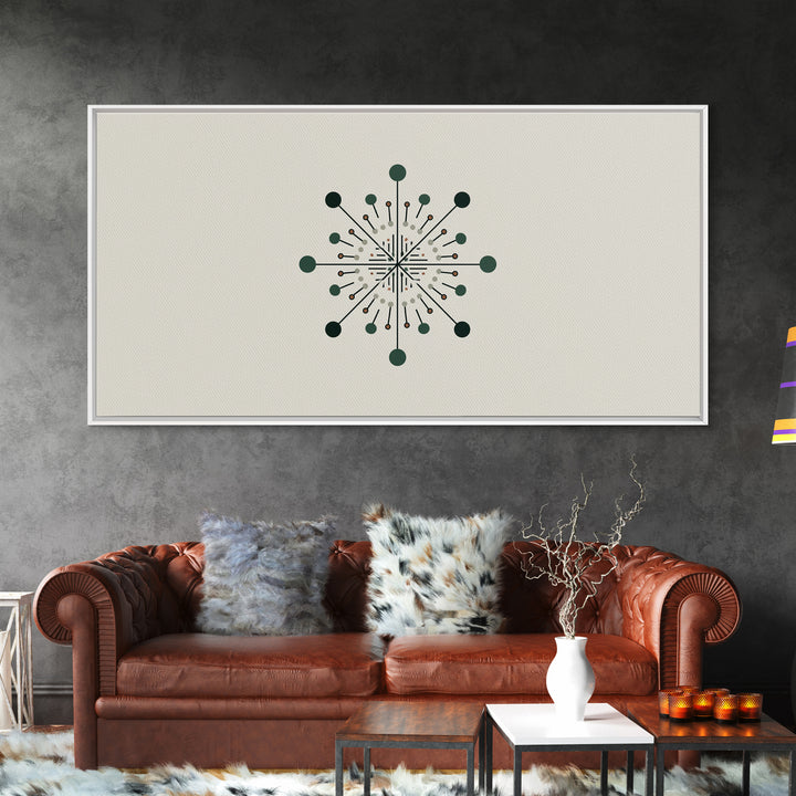 Atomic Green Starburst Wall Art, Midcentury Modern Art, MCM Wall Decor, Geometric Abstract Print, Retro Home Decor For Living Room