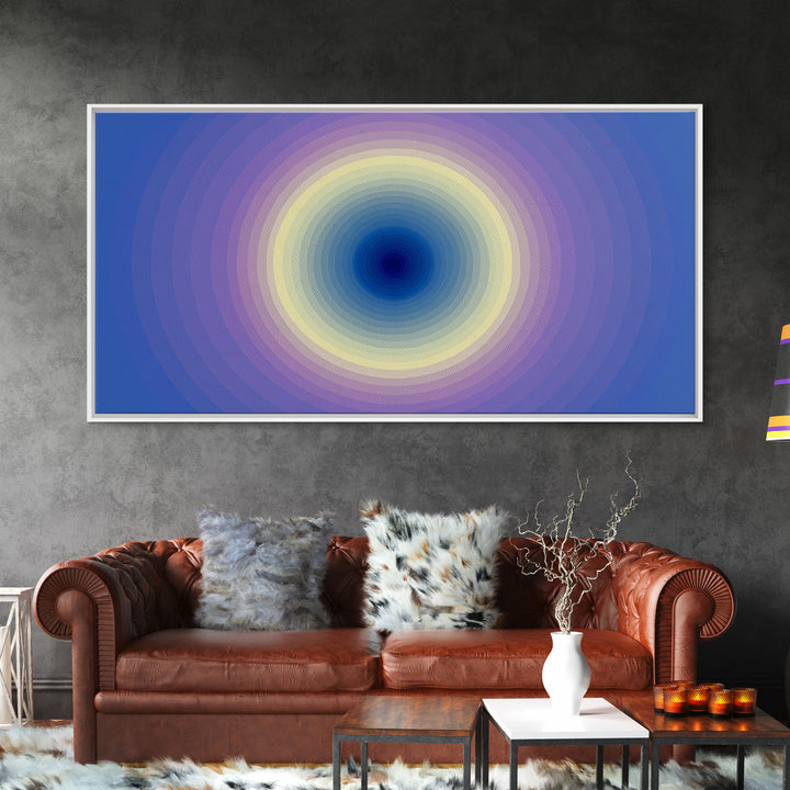 Blue Purple Concentric Circle Wall Art, Modern Abstract Art Print, Soft Geometric Decor, Minimalist Bedroom Poster, Home Decor