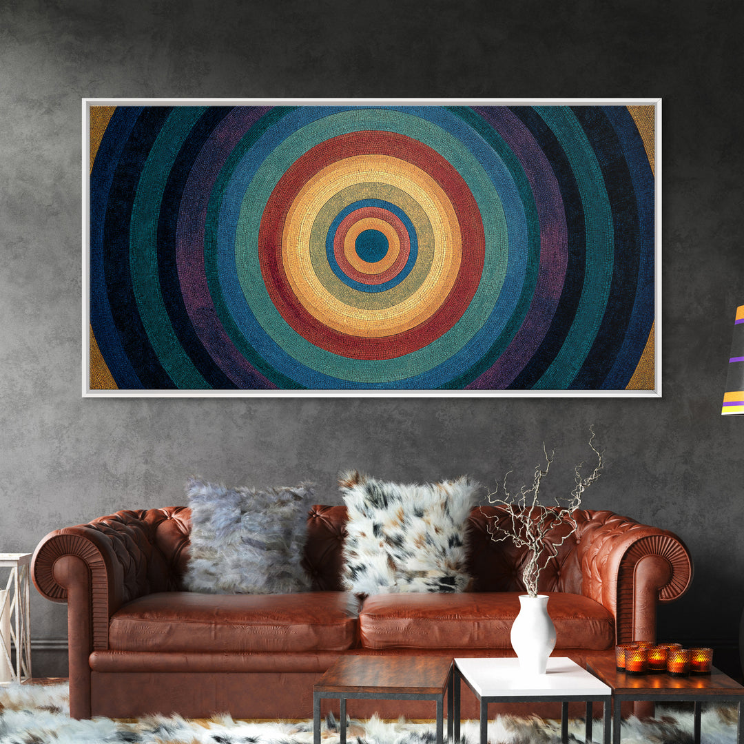 Colorful Concentric Circle Target Wall Art, Midcentury Modern Geometric Art Print, Bauhaus Poster, Retro Home Decor Gift